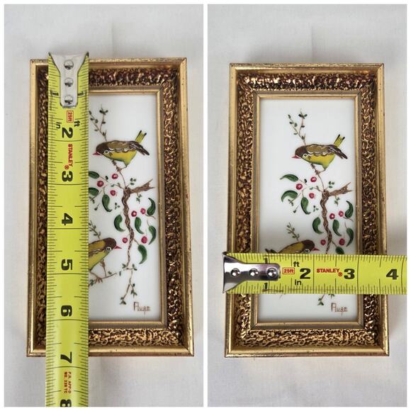 Vintage Verilyn Gallery Hand Painted Spain Spanish Painting Birds Cherry Tree - Picture 2 of 9